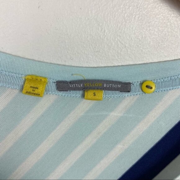 Anthropologie Striped Asymmetric Hem Short Sleeve Top‎ Size Small T-Shirt Blouse - Picture 3 of 12